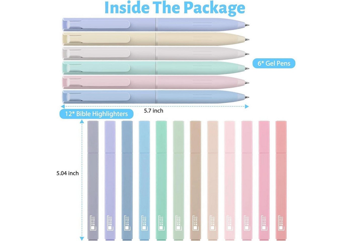 COZCLAM Marker Textmarker Set Pastell 12 Stifte + 6 Fineliner Bibel Zubehör