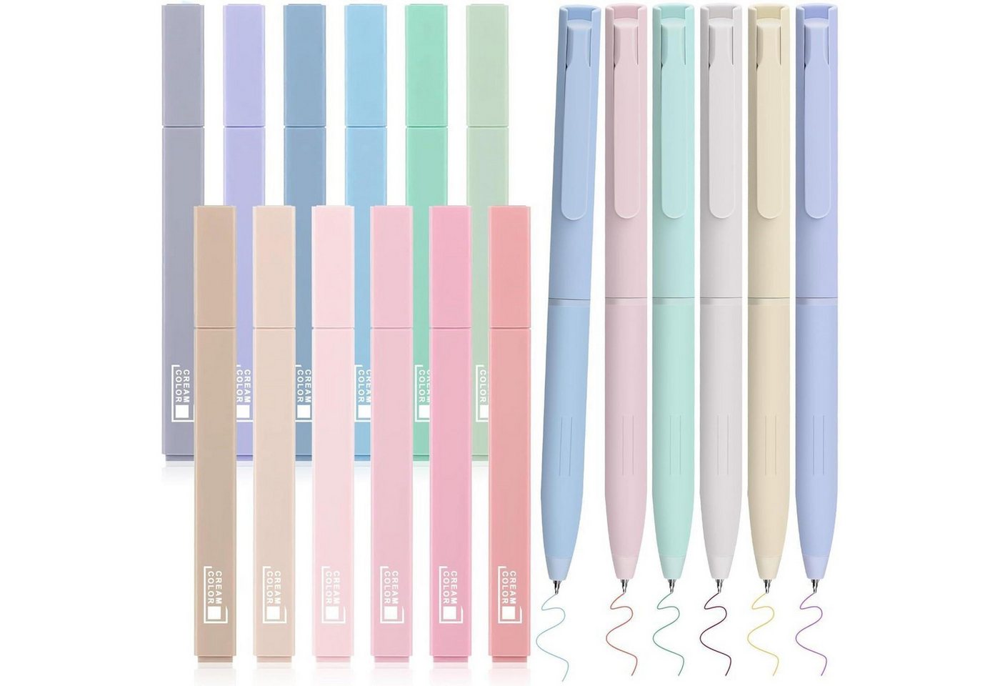 COZCLAM Marker Textmarker Set Pastell 12 Stifte + 6 Fineliner Bibel Zubehör Bild 5