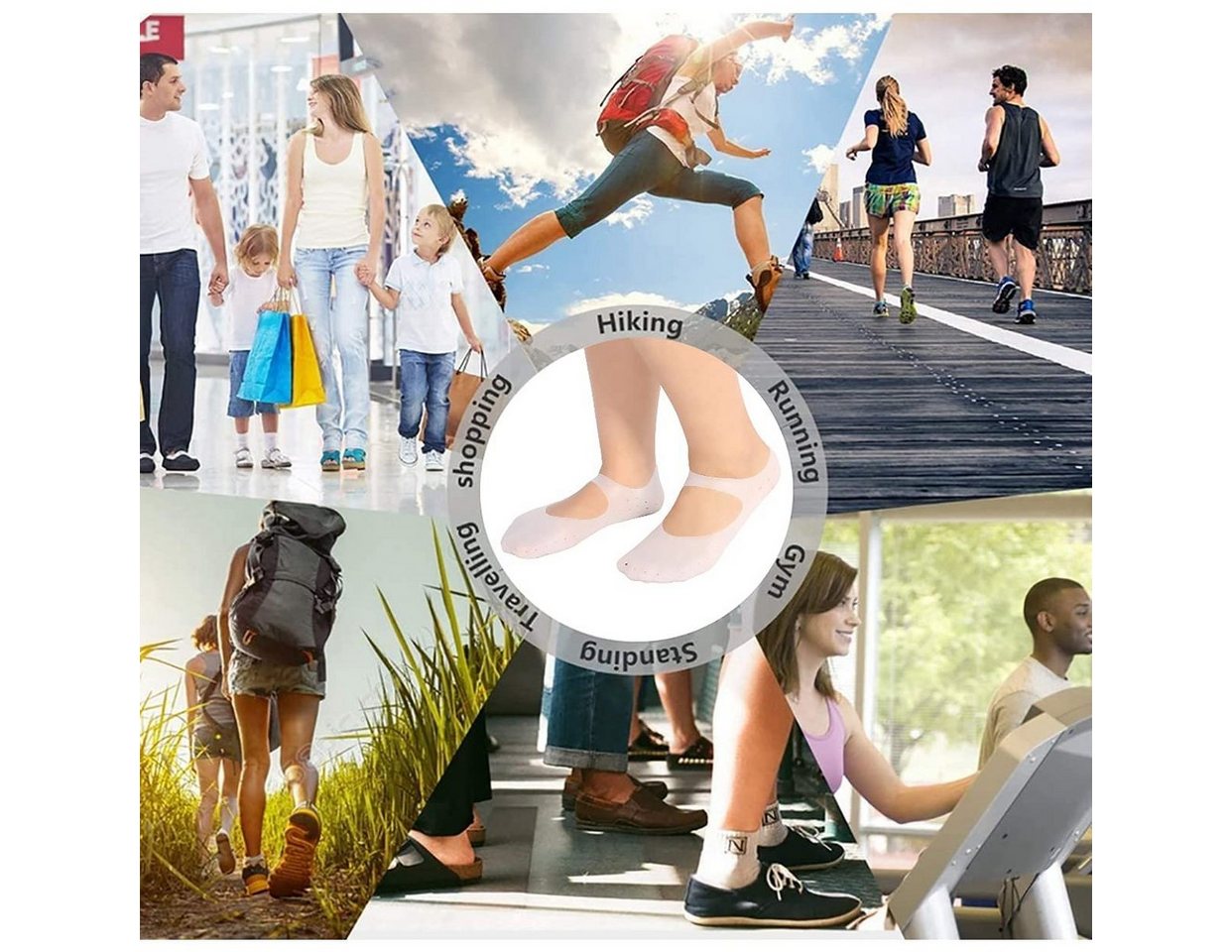 COOL-i ® Funktionssocken Feuchtigkeitsspendende Silikon-Fußsocken – 1 Paar weiche Anti-Riss-Socken zur Pflege trockener & rissiger Fußhaut Bild 5