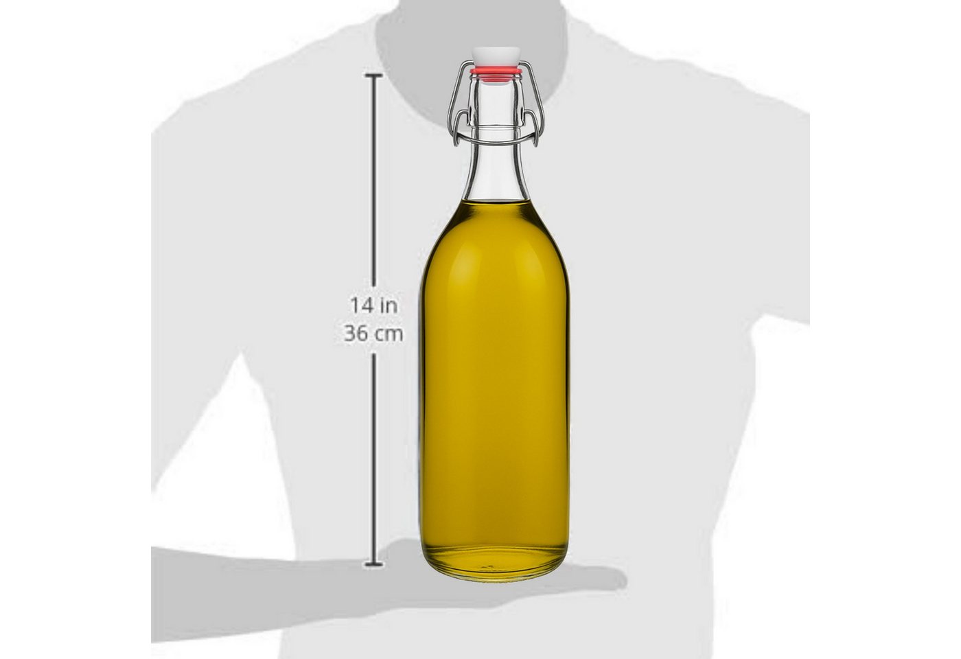 mikken Trinkflasche XXL Glasflasche 2 L mit Bügelverschluss, 2000 ml Fassungsvermögen Bild 2