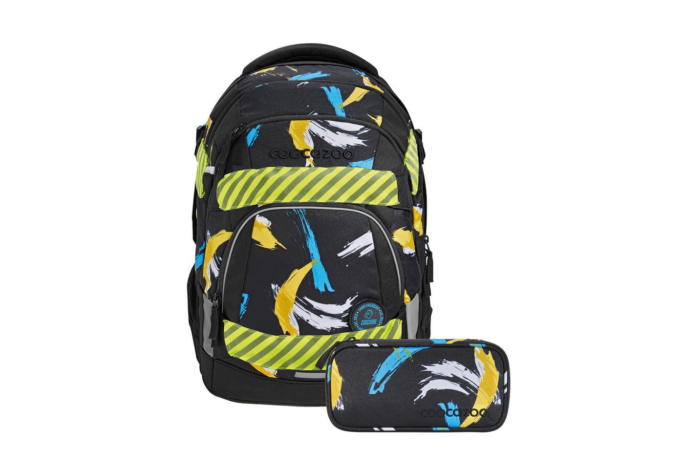 coocazoo Schulranzen Schulrucksack-Set MATE, Mäppchen Neon Pull-Over (3-tlg) Bild 2