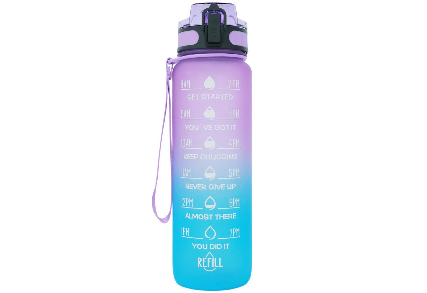 CHICFURN Trinkflasche 946 ml mit abnehmbarem Strohhalm, Zeitmarkierung BPA-freiem Tritan, Auslaufsichere Sportflasche für Fitness, Alltag & Outdoor-Aktivitäten