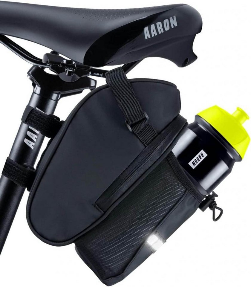 AARON Satteltasche mit Flaschenhalter & Reflektor – wasserabweisende Fahrradtasche Bild 5