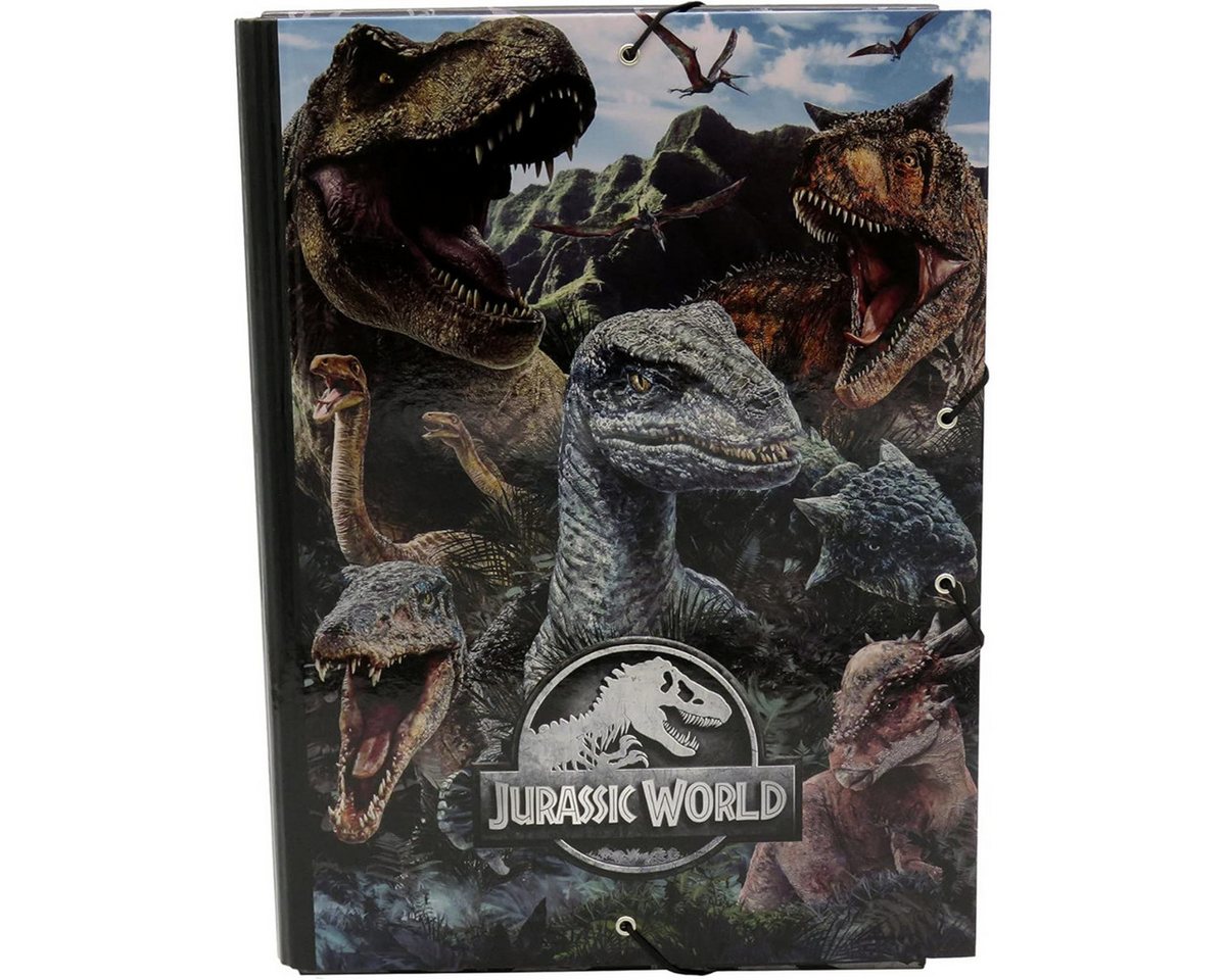Jurassic World Organisationsmappe Ordner mit Klappen A4 Dokumentenmappe Schulordner