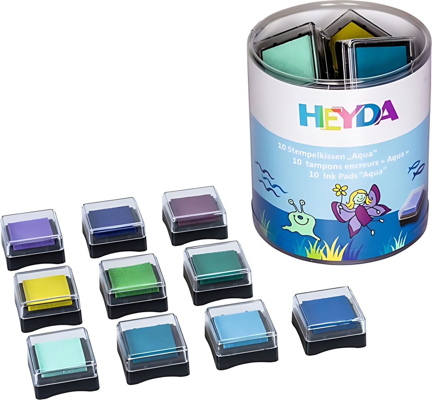 Heyda Stempel HEYDA 204888472 Stempelkissen-Set Mini Aqua 3 x3 cm mint türkis