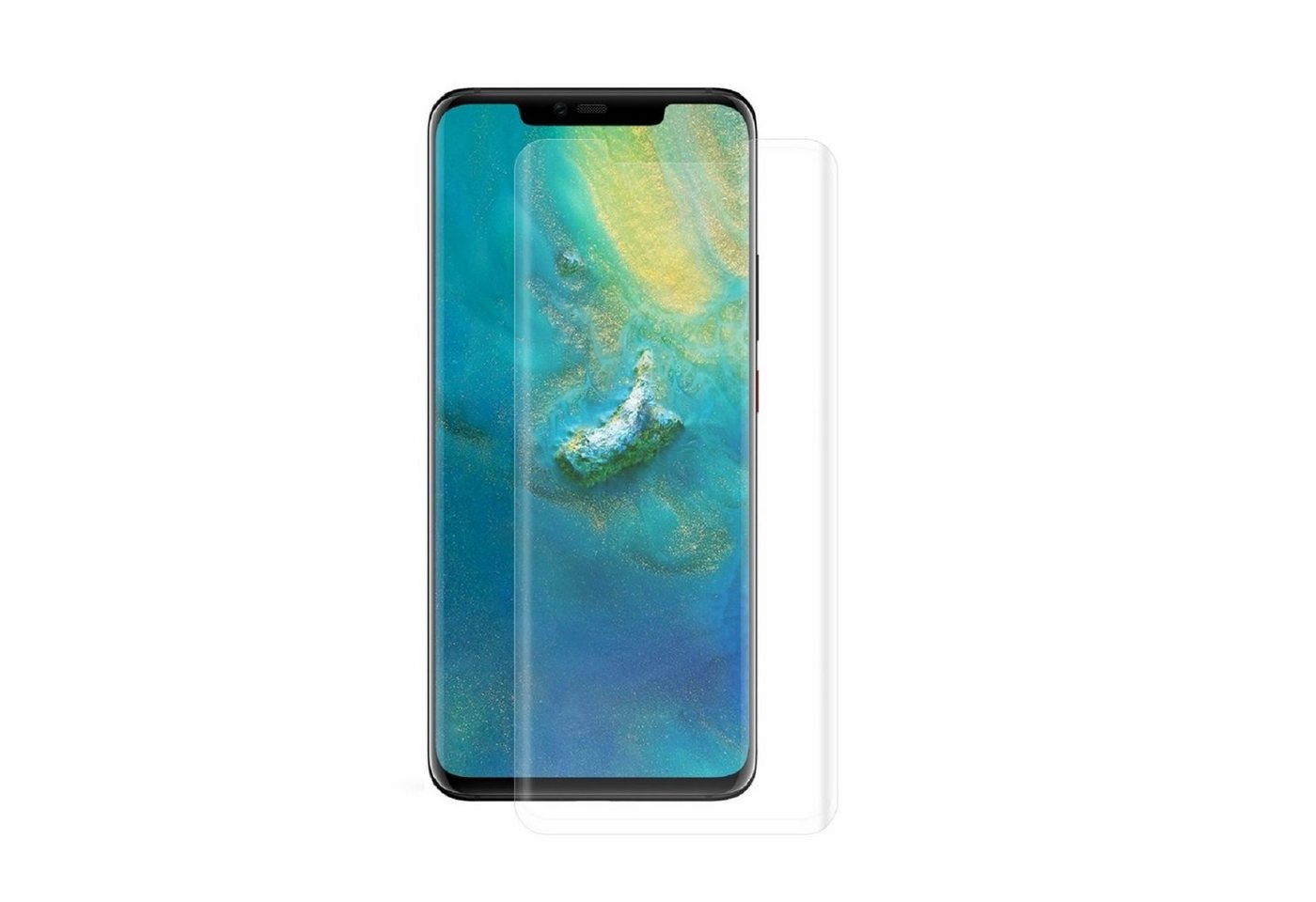 Protectorking Schutzfolie 1x 9H Panzerglas für Huawei Mate 20 Pro FULL CURVED HD KLAR echtes, (1-Stück), Displayschutzglas, Schutzglas Echtglas Tempered 9H Härte HD-KLAR Bild 2