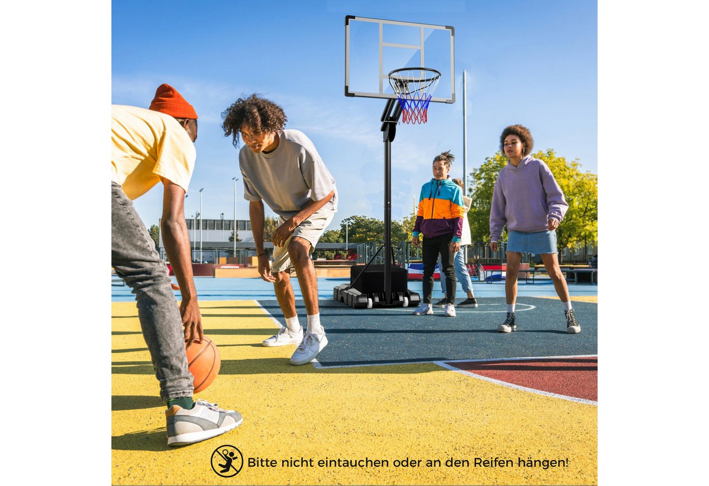 COSTWAY Basketballständer, Basketballkorb 149-305cm höhenverstellbar Bild 2