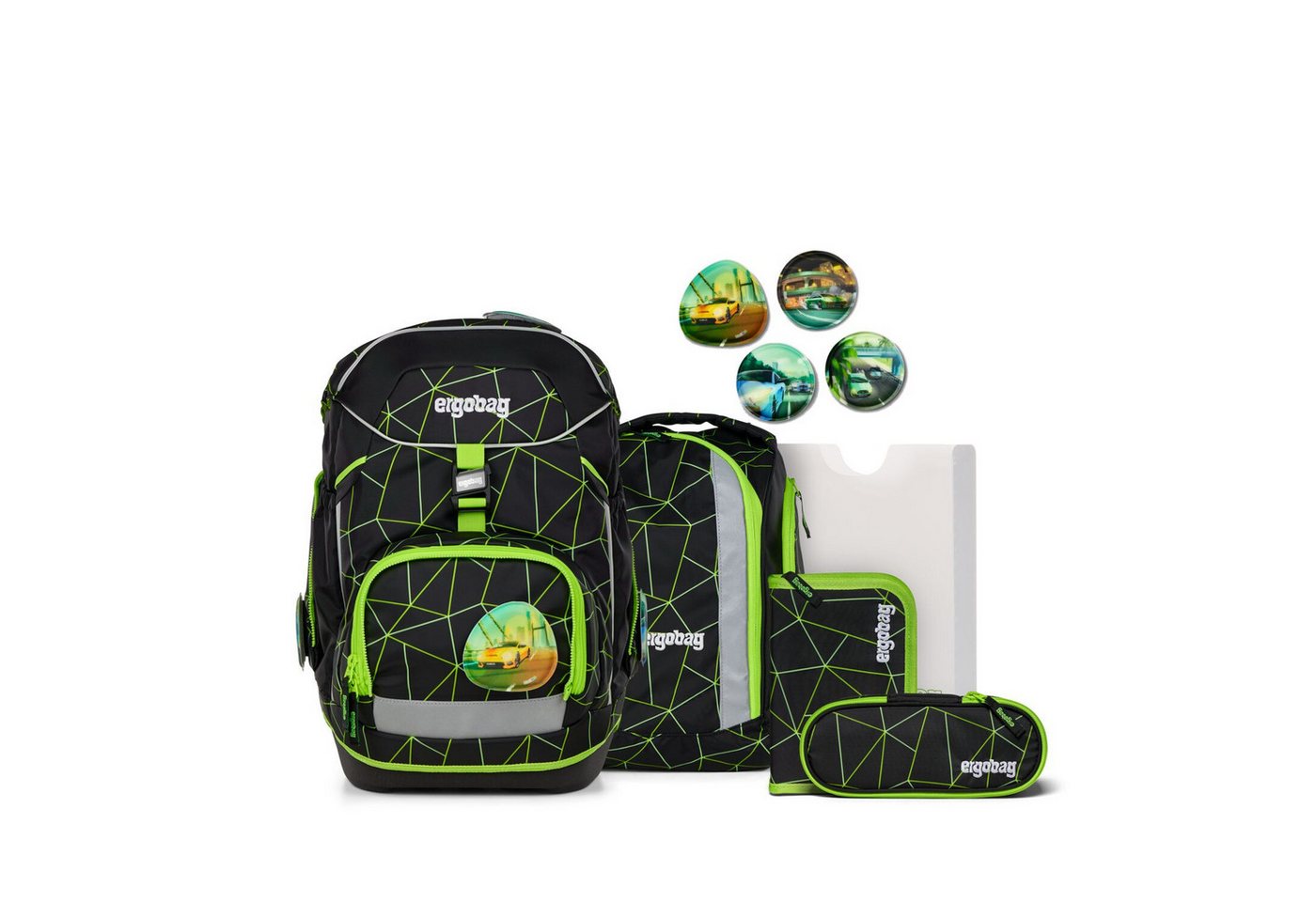 ergobag Schulranzen Schulranzen-Set PACK CyBär Race 6-teilig (6-teilig), ergonomisch, ab 1. Klasse, Your-Size-System Bild 3