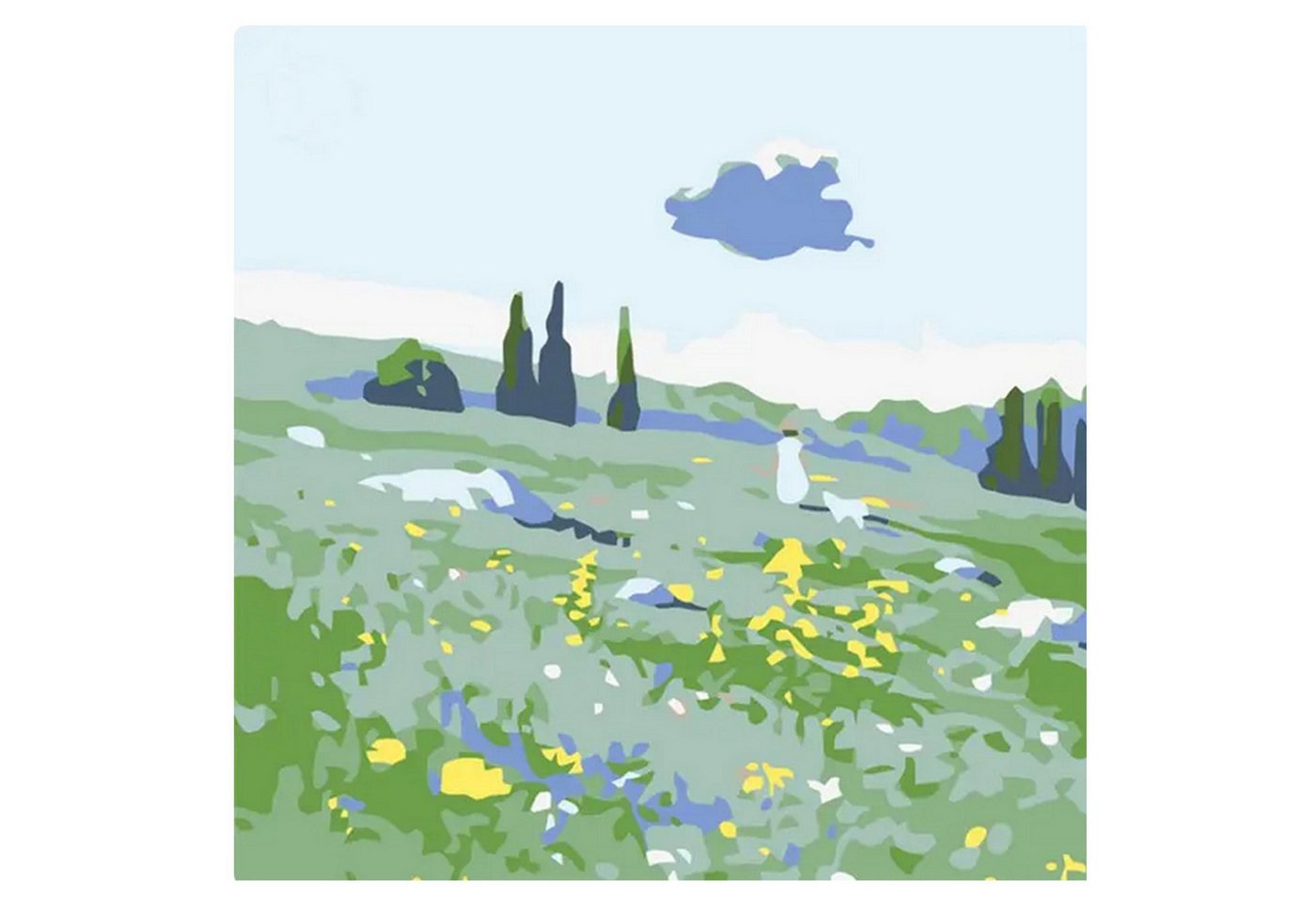 Realb2b Malen nach Zahlen Wiese Malset – Kreatives Malen nach Zahlen mit Rahmen 20x20cm (Komplettes Malset: Kreatives Malen nach Zahlen mit Rahmen und Farben, Malen nach Zahlen Set: Leinwand 20x20cm, Acrylfarben, Pinsel, Rahmen), Wiese Malset: Hochwertige Leinwand 20x20cm mit Acrylfarben & Rahmen Bild 5