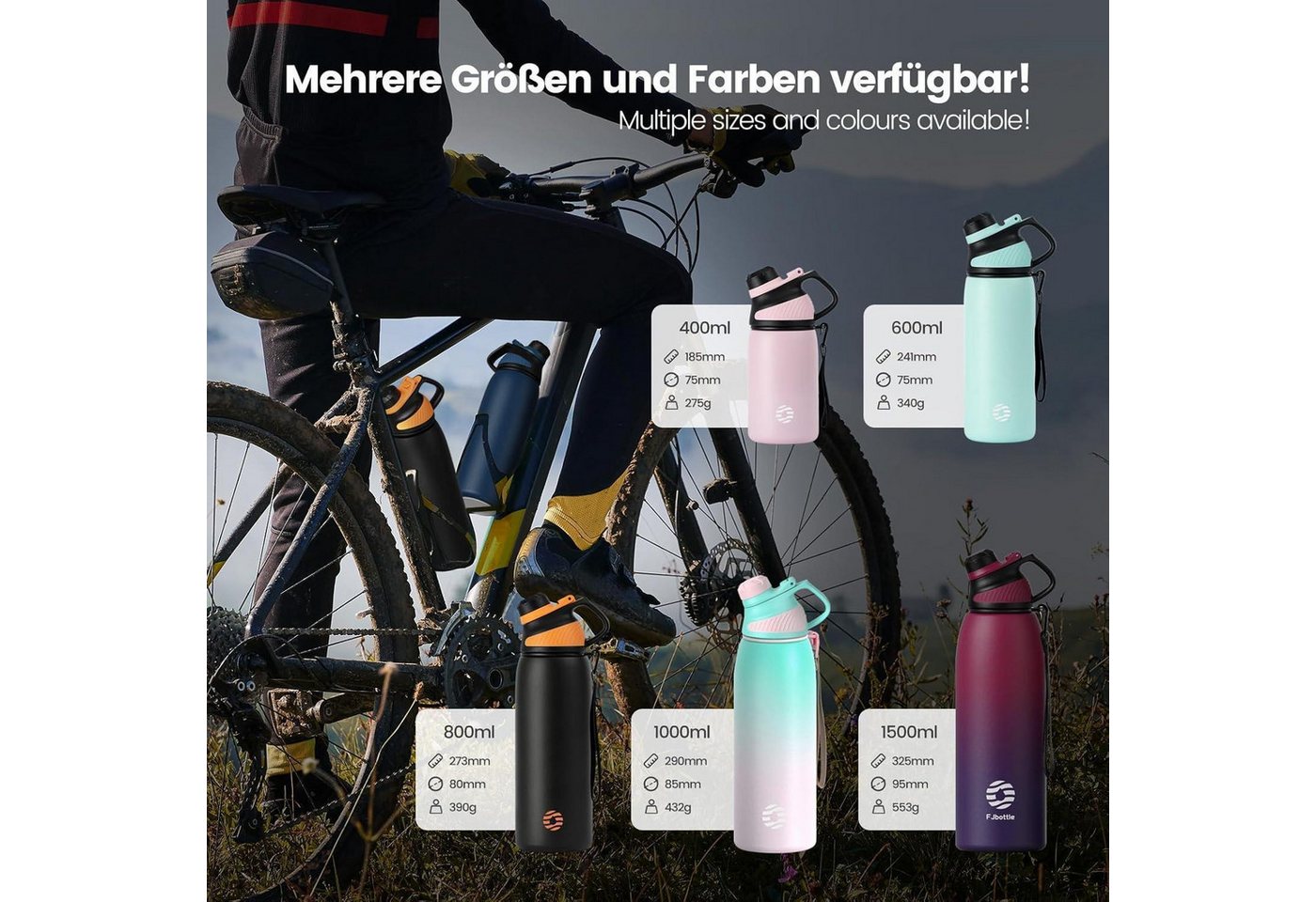 LuxusKollektion Trinkflasche Trinkflasche Edelstahl Thermo BPAfrei Magnetdeckel Dunkelblau 800 ml Bild 3