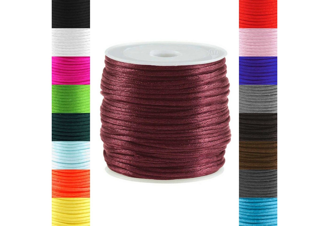 maDDma Seil 30m Satinschnur Flechtkordel Kumihimo 1mm, rot