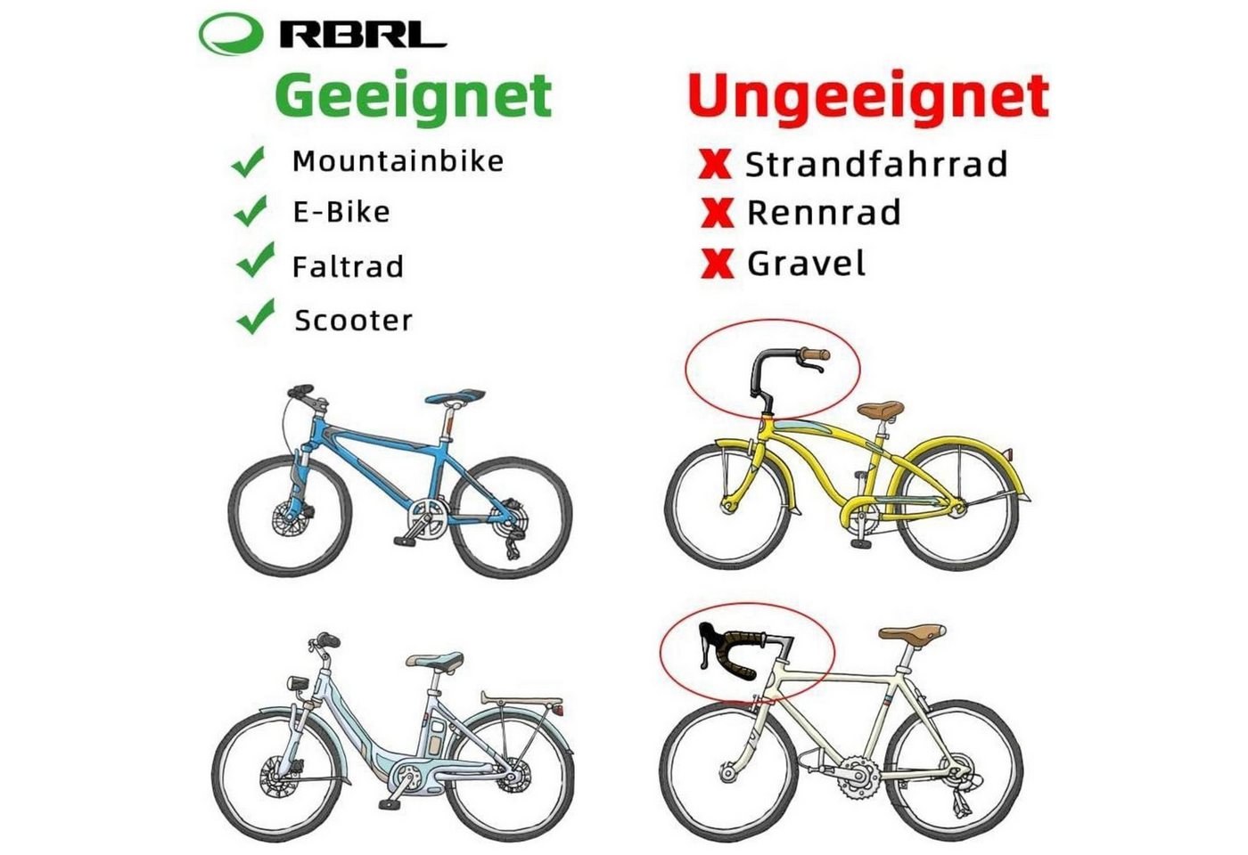 LuxusKollektion Fahrradspiegel Fahrradspiegel Extra Große für E-Bike Universal Rückspiegel Bar End Bild 2