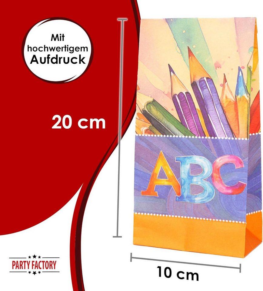 Party Factory Geschenkpapier Back to school neutral Geschenktüten 10er