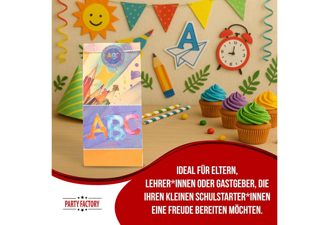 Party Factory Geschenkpapier Back to school neutral Geschenktüten 10er Bild 2