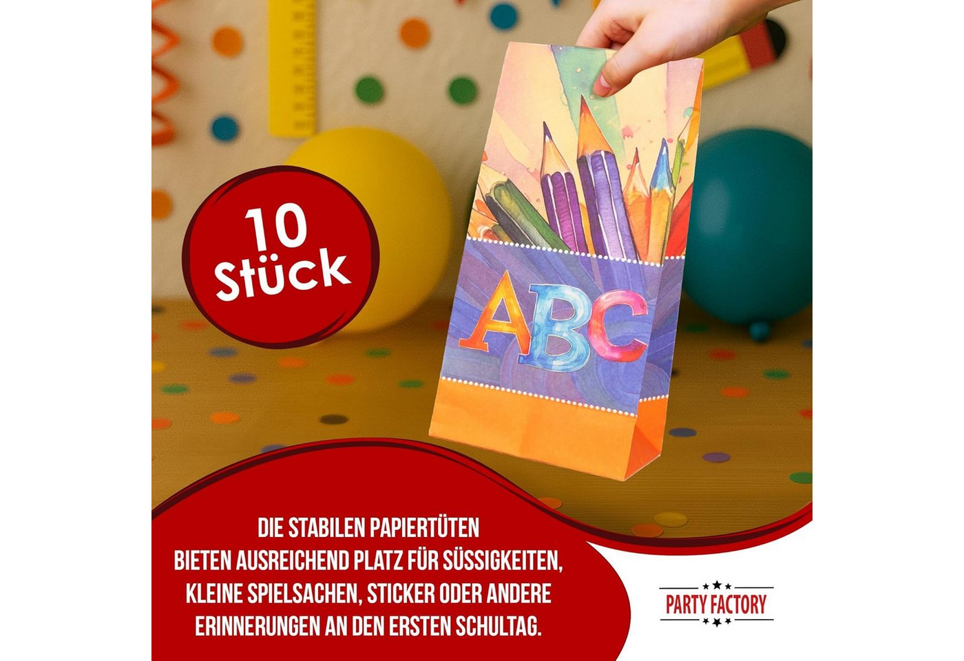 Party Factory Geschenkpapier Back to school neutral Geschenktüten 10er Bild 3
