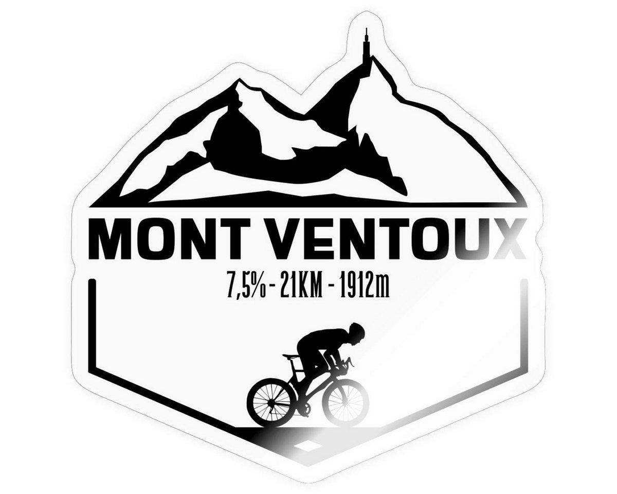Spreadshirt Aufkleber Mont Ventoux, Radsport, Schwarz Sticker Aufkleber