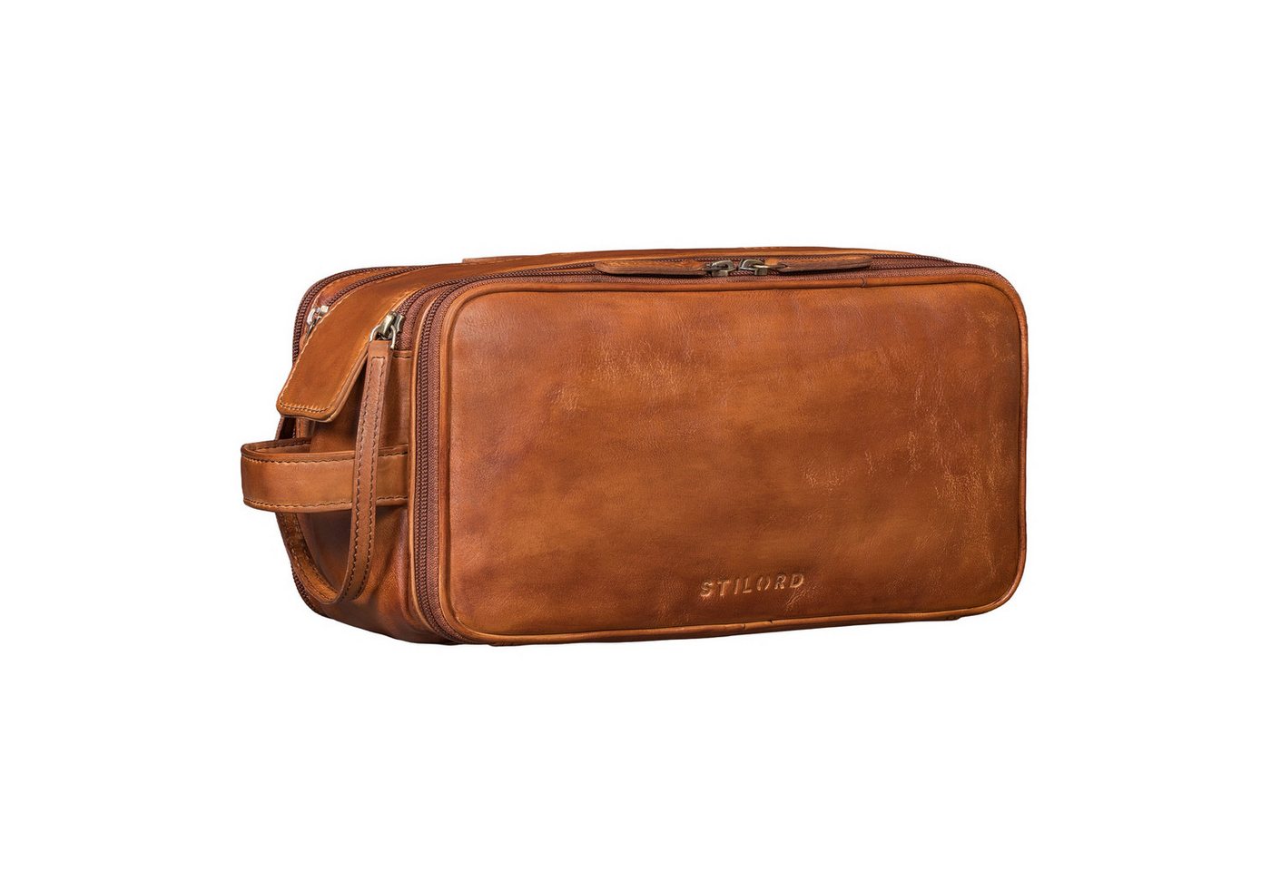 STILORD Kulturbeutel "Barlow" Kulturtasche Herren Damen Leder Groß