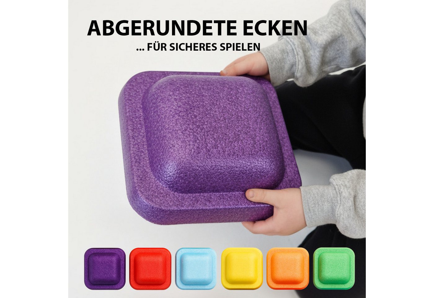 TRUTZHOLM Balanceboard Balancesteine für Kinder 6-tlg. Trittsteine stapelbar & farbenfroh, Trainiert Gleichgewicht, Körperwahrnehmung, Koordination Bild 2