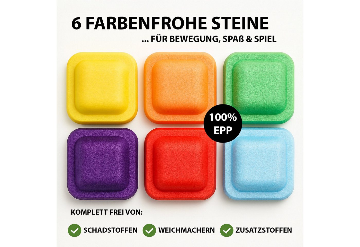 TRUTZHOLM Balanceboard Balancesteine für Kinder 6-tlg. Trittsteine stapelbar & farbenfroh, Trainiert Gleichgewicht, Körperwahrnehmung, Koordination Bild 4