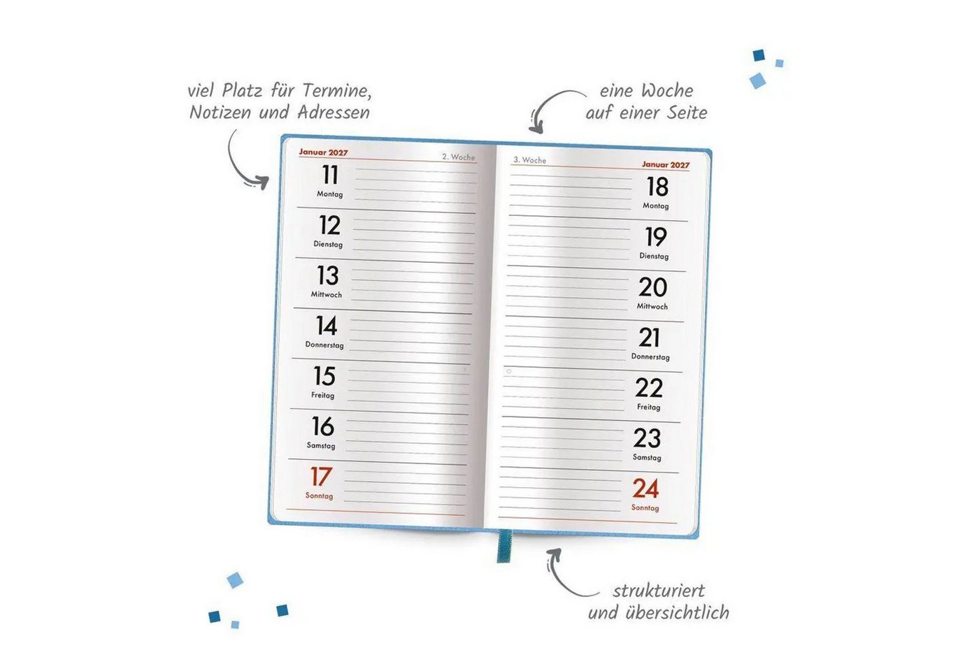 Trötsch Verlag Taschenkalender TRÖTSCH - Taschenterminer Soft Touch Punkte 2027