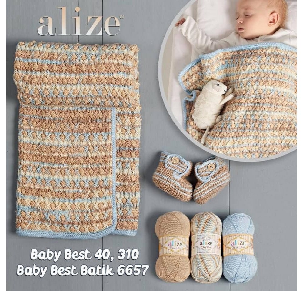 Alize 5 x ALIZE Baby Best 55 White Häkelwolle, 240 m, Babywolle,Viskose,Anti-Pilling,Babygarn Bild 3