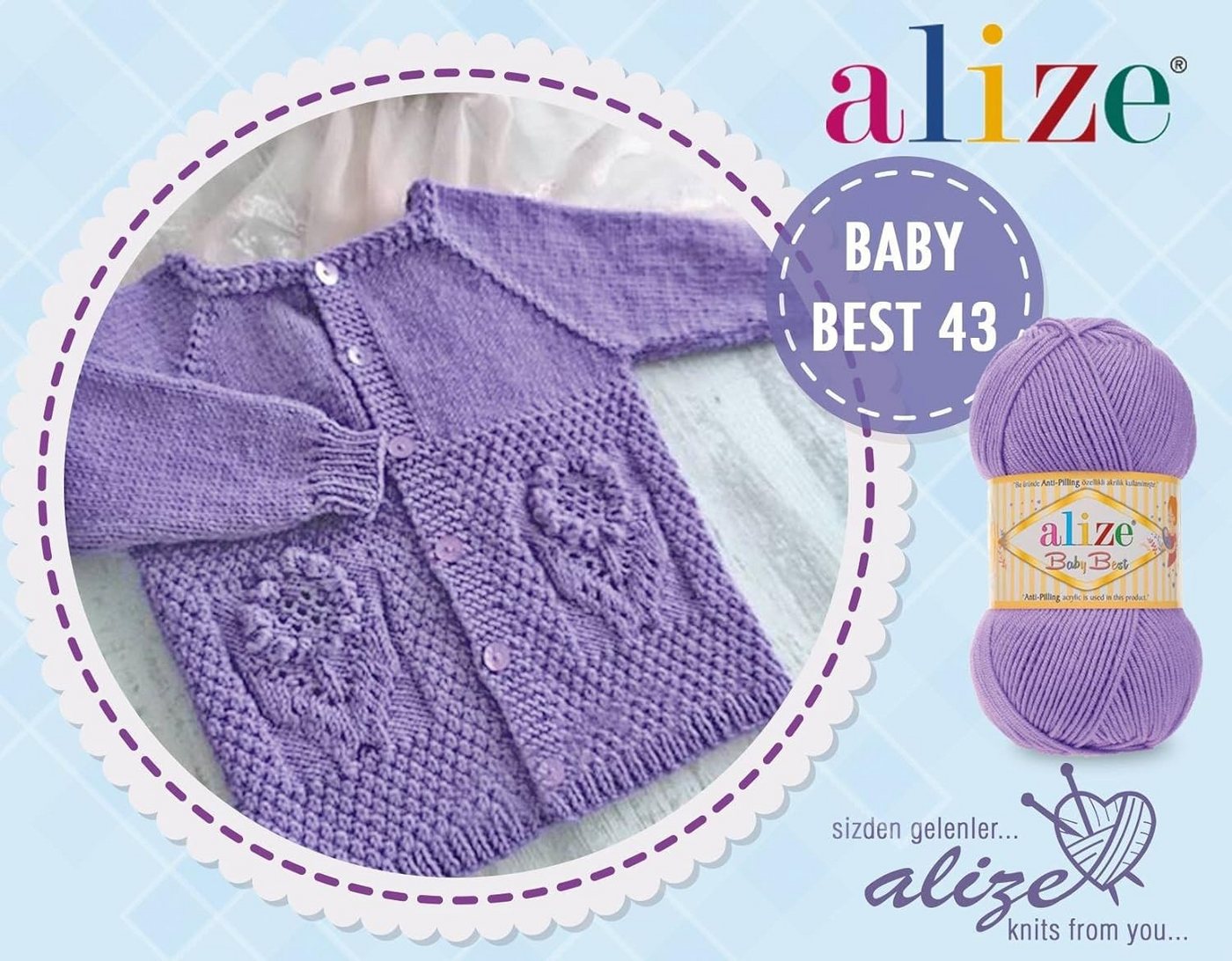 Alize 5 x ALIZE Baby Best 55 White Häkelwolle, 240 m, Babywolle,Viskose,Anti-Pilling,Babygarn Bild 4