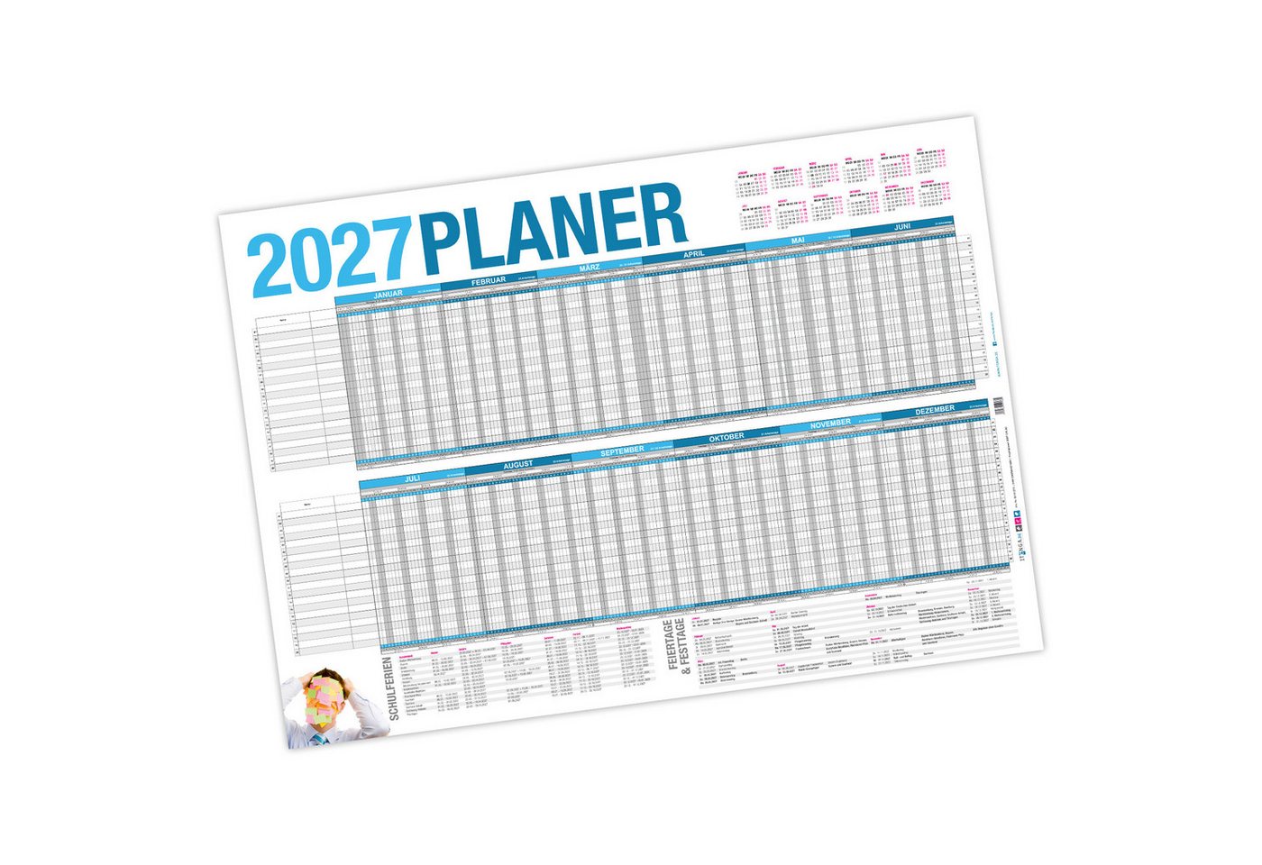 itenga Urlaubsplaner itenga XXL Premium Urlaubsplaner 2027 DIN A0 250g/m² extra groß stabil