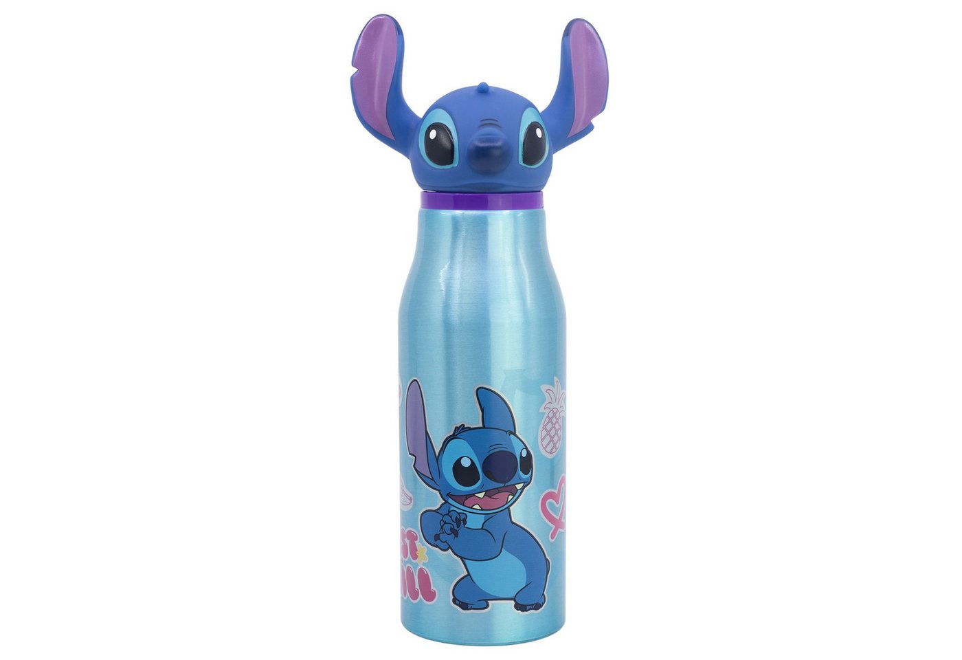 Disney Trinkflasche Disney Stitch 3D Kopf Aluminium Wasserflasche Flasche 690 ml Bild 3