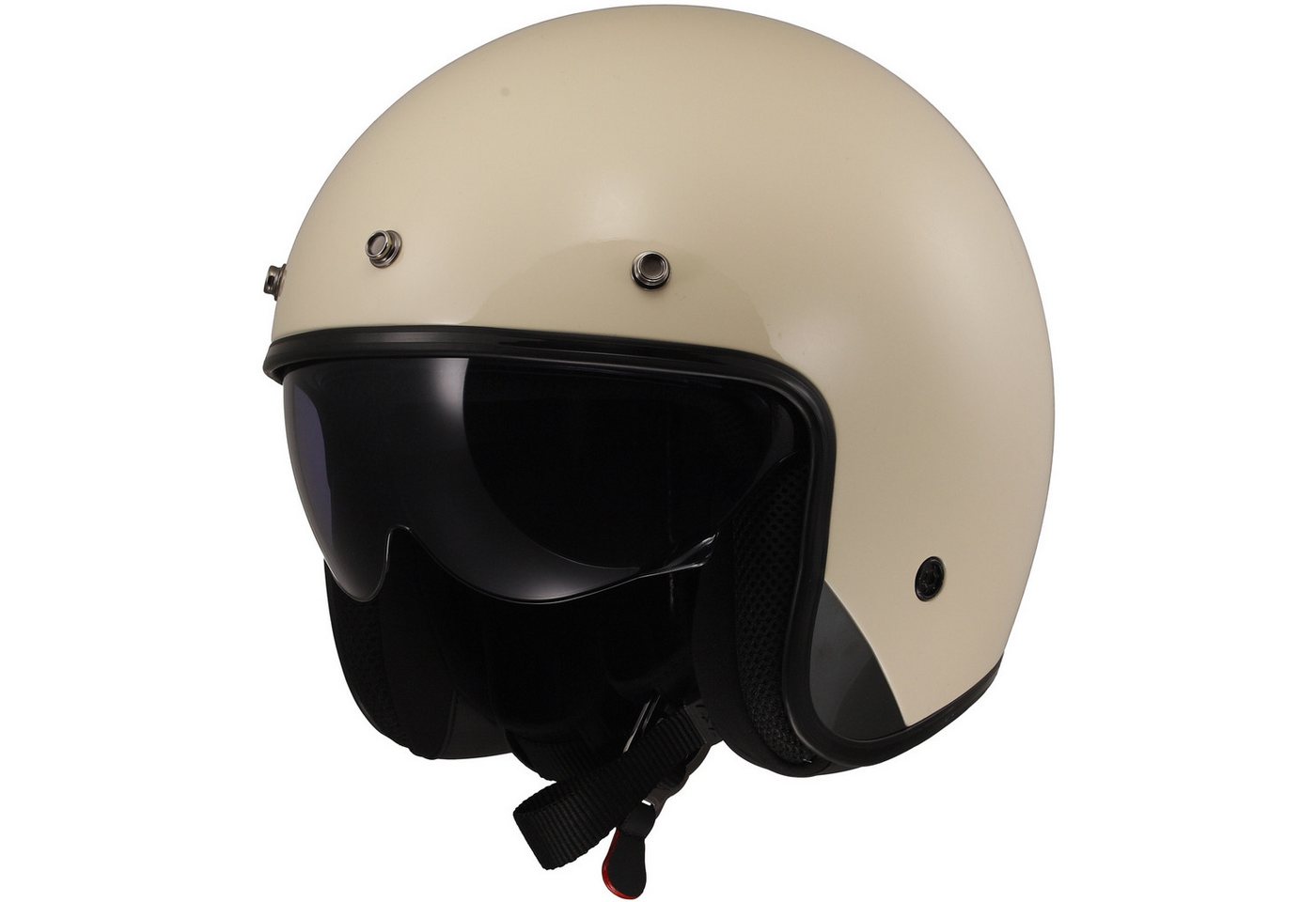 LS2 Motorradhelm LS2 OF601 Bob II Solid Jethelm Creme L (1er Set), jethelm für motorrad Bild 3