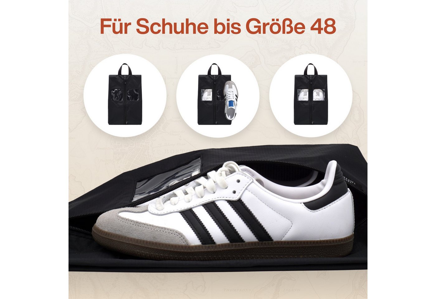 TRAVEL DUDE Kofferorganizer Schuhtaschen 2er Set (2er Set, 2er Set), Wasserabweisend Bild 3