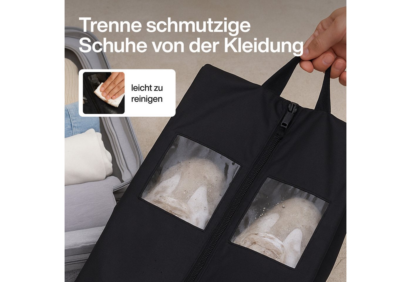 TRAVEL DUDE Kofferorganizer Schuhtaschen 2er Set (2er Set, 2er Set), Wasserabweisend Bild 4