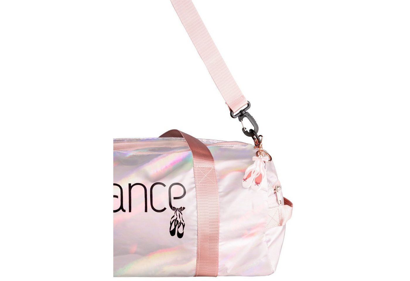 tanzmuster Sporttasche Ballett Tasche rosa metallic, mit Dance / Ballettschuhe Aufdruck