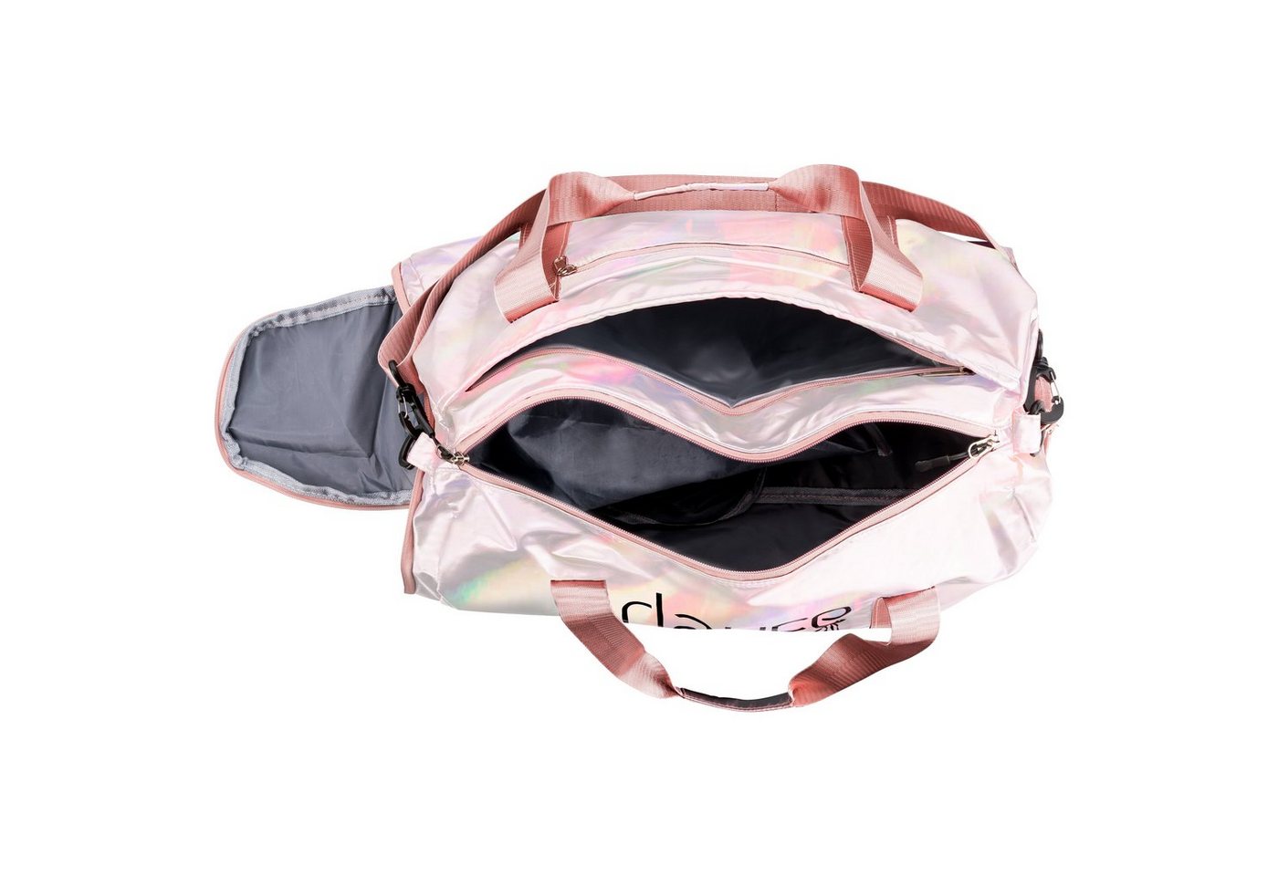 tanzmuster Sporttasche Ballett Tasche rosa metallic, mit Dance / Ballettschuhe Aufdruck Bild 2