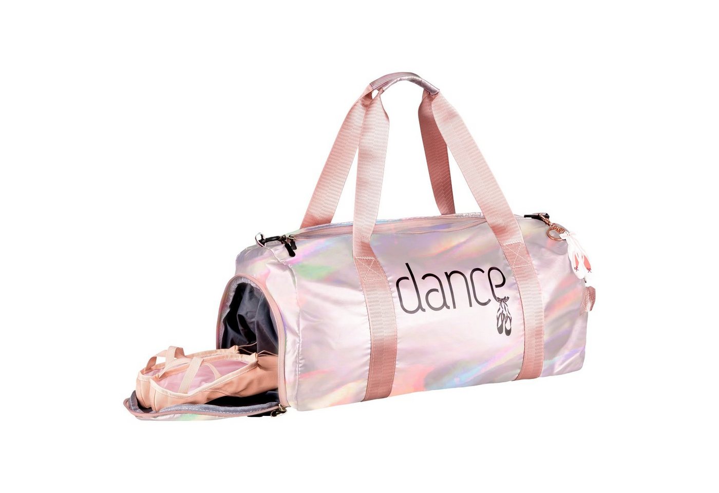 tanzmuster Sporttasche Ballett Tasche rosa metallic, mit Dance / Ballettschuhe Aufdruck Bild 4