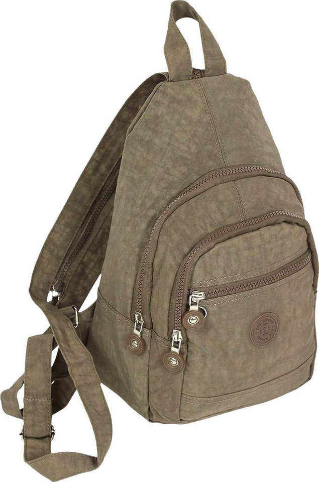BAG STREET Freizeitrucksack Bag Street Cityrucksack braun crinkle, Damen, Jugend Cityrucksack, Freizeitrucksack Nylon, braun ca 35cm hoch Bild 2