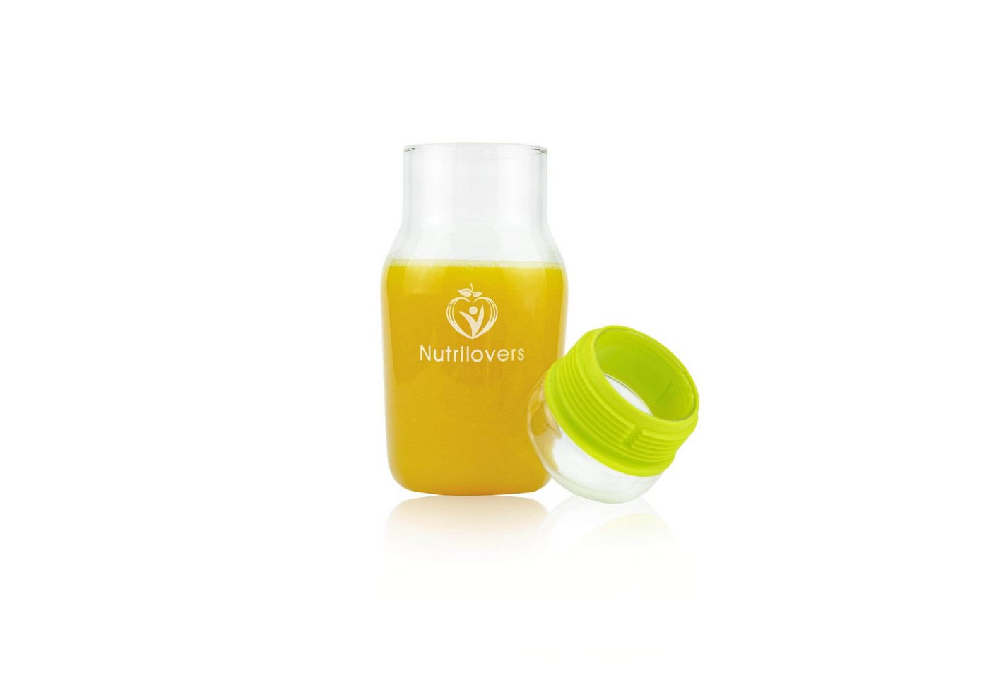 Nutrilovers Trinkflasche Glas Trinkflasche - Robust & Sicher - Für Sport & Büro, Borosilikatglas-Trinkflasche mit schützendem Sleeve Bild 2