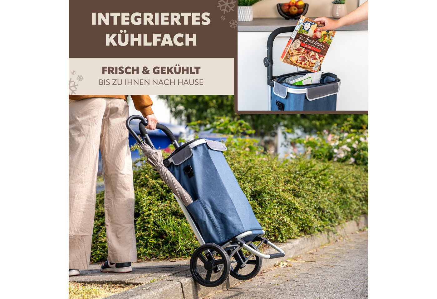 bremermann Einkaufstrolley Einkaufstrolley JEEBEL, Einkaufswagen mit abnehmbarer Tasche, blau Bild 2