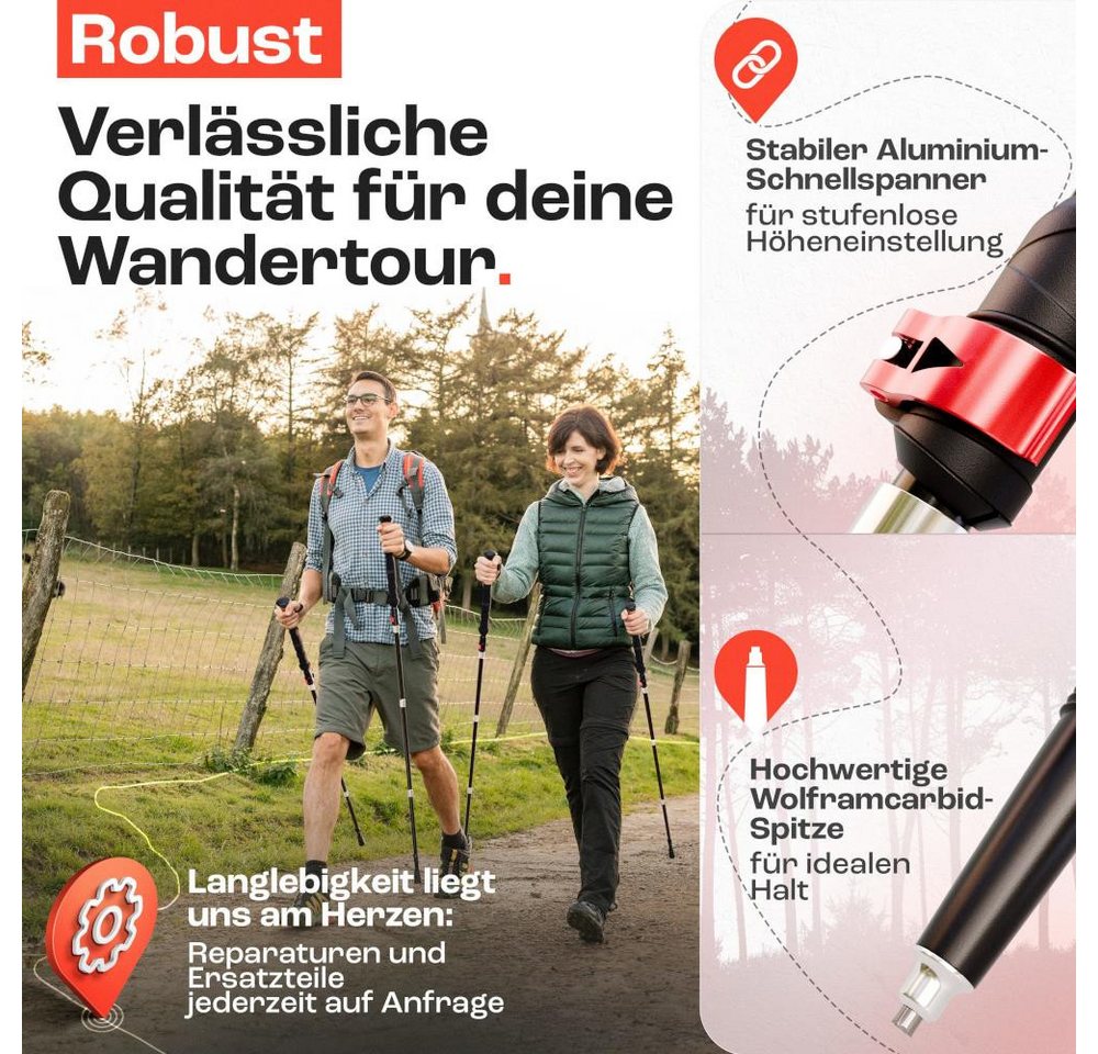 Rothwild Wanderstöcke Rothwild faltbare Wanderstöcke Luchs, Aluminium Bild 4