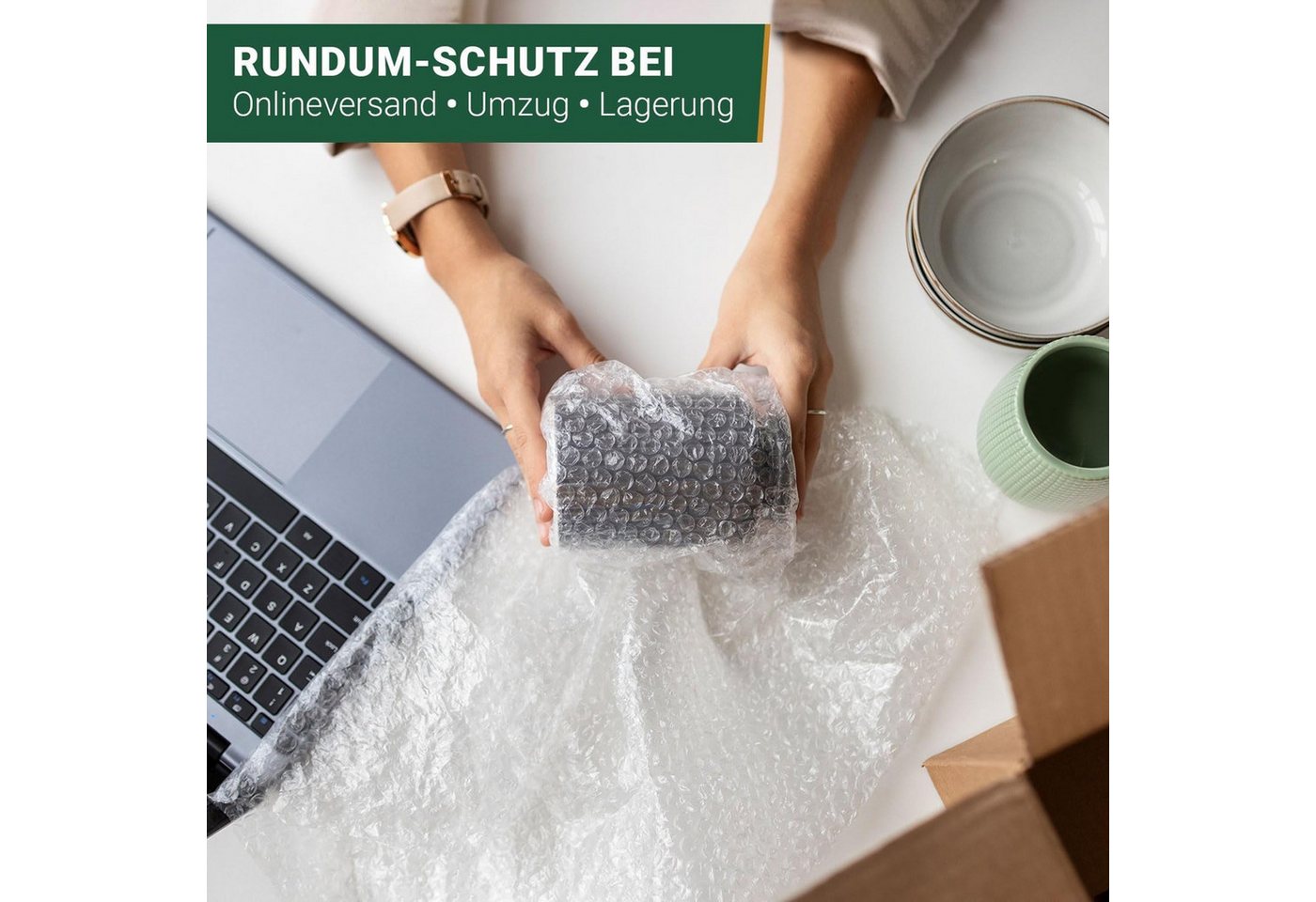 BB-Verpackungen Schutzfolie Luftpolsterfolie (1,0 x 5 m) echte 60 my stark, (1-St), 2-lagig, 1,0 x 5 m, 60 my Bild 5