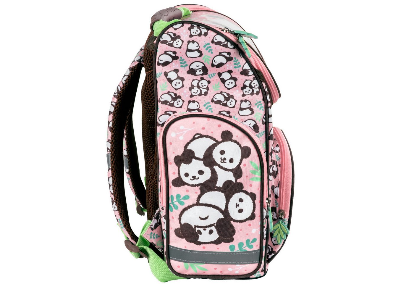 DERFORM Schulranzen Panda 5 tlg. Set - Tornister Federtasche Turnbeutel Brotdose (5-tlg), Pandabär