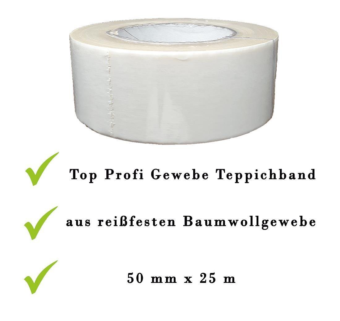 varivendo Doppelklebeband Gewebe-Teppichband doppelseitig 50mm x 25m 1 Rolle für Bodenbeläge (Rolle, 1-St., Profi-Gewebe-Teppichband) Doppelseitiges-Klebeband Zweiseitiges-Klebeband Bild 3