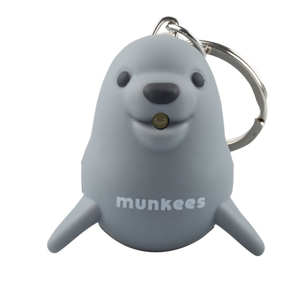 Munkees Taschenlampe LED- und Sound-Anhänger Seelöwe, für Schlüsselbund und Rucksack (Kein Set, 1-St), LED- und Soundfunktion, Schlüsselanhänger, Seelöwen-Design