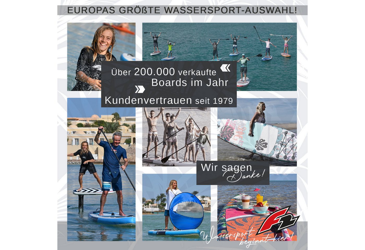 F2 SUP-Board F2 Set Stand Up Paddle Board SUP Basic Zubehör Paket