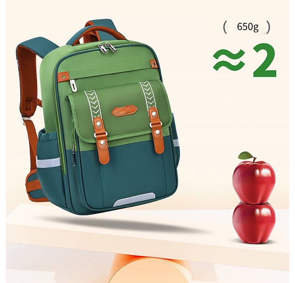 Blusmart Schulrucksack Ergonomischer Schulranzen für Grundschüler (Bequeme Rückenstütze, reflektierende Streifen, Wasserdichtes Design, Mehrere Fächer), Für alle Altersgruppen geeignet Bild 3