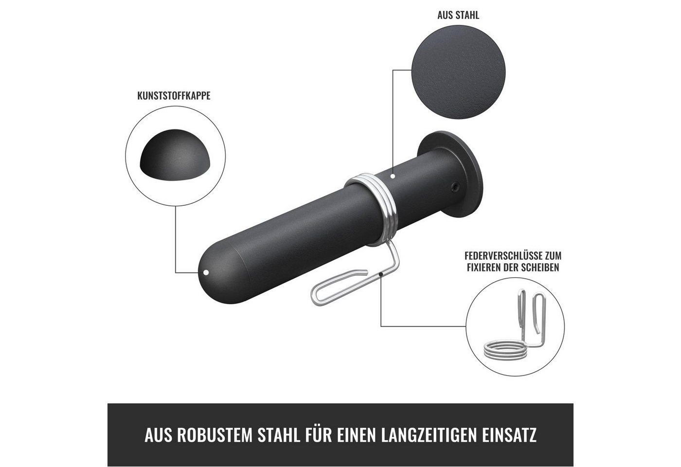 GORILLA SPORTS Hantelstangenverschluss Adapter Schwarz 50 mm für 30 mm Bild 4