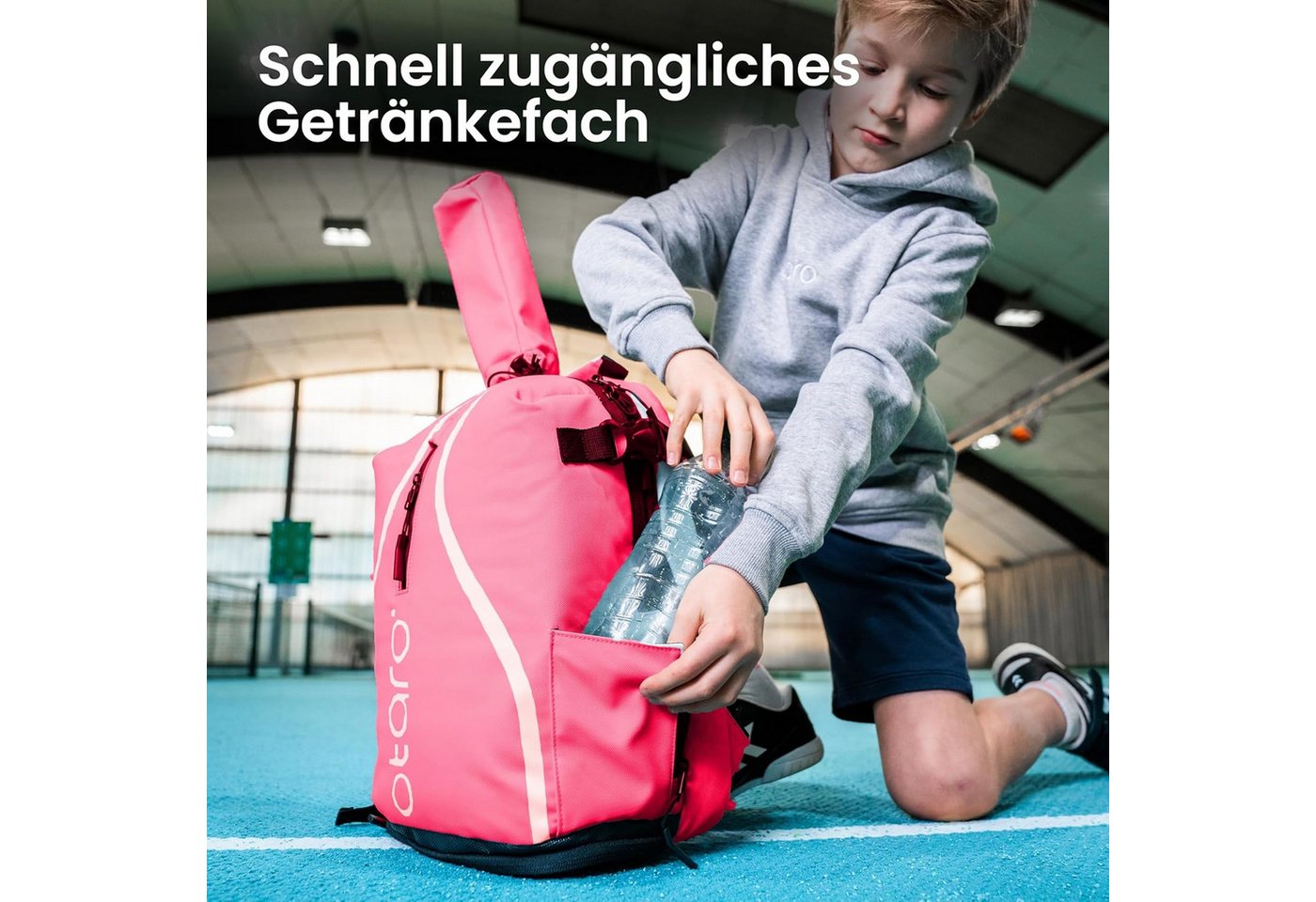 Otaro Tennisrucksack Kinder Tennisrucksack mit Schuhfach, Kids 19L
