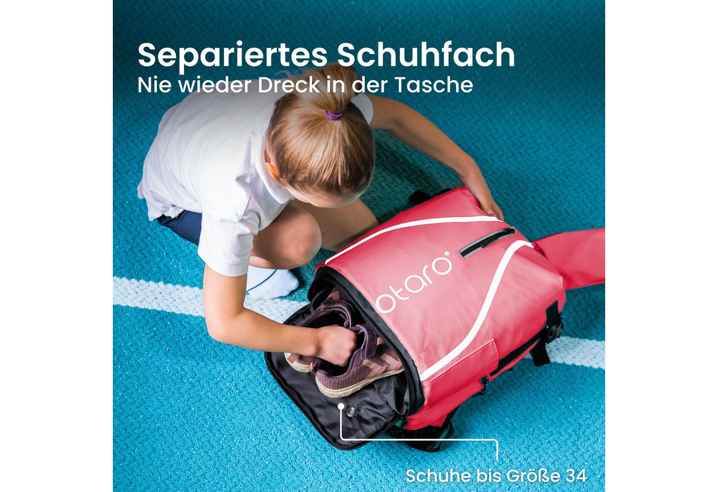 Otaro Tennisrucksack Kinder Tennisrucksack mit Schuhfach, Kids 19L Bild 2
