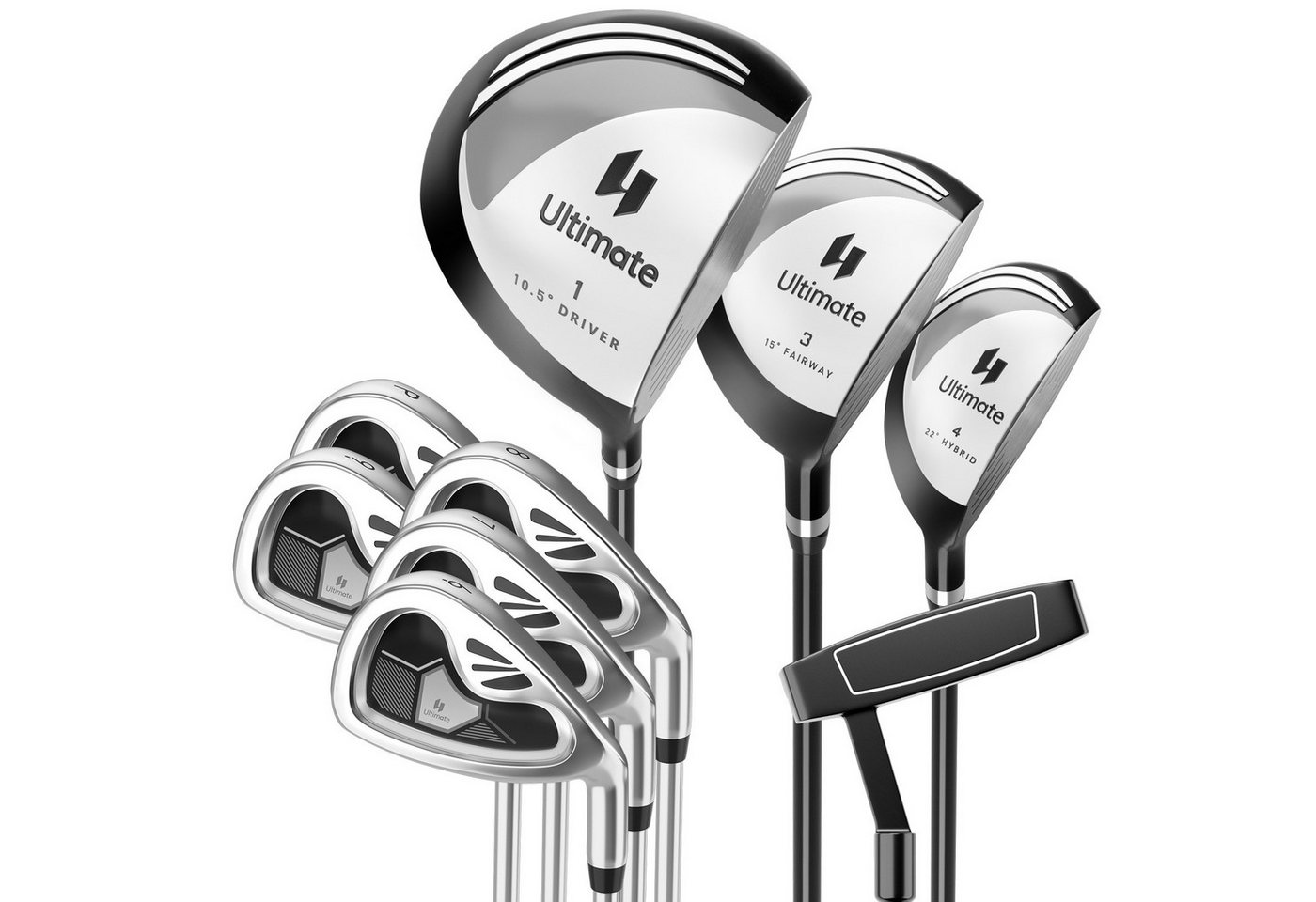 COSTWAY Golfschläger + Golfbag, 9-tlg., Golfschläger Komplettset für rechtshändig, Herren Bild 5