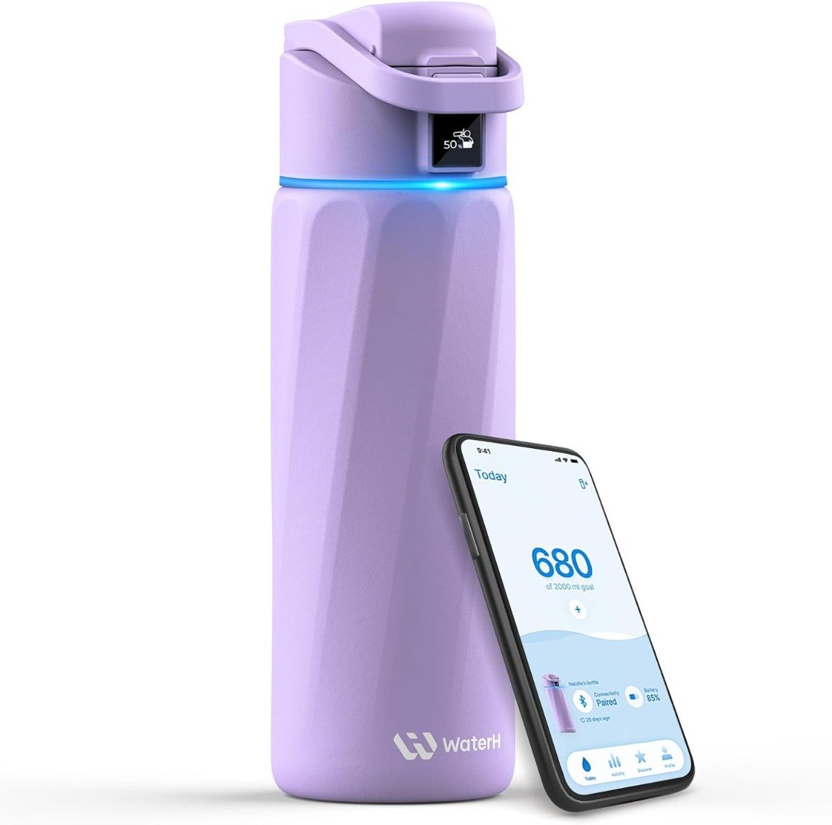 WaterH Trinkflasche Boost, LED-Touch-Display, 710 ml, Violett Bild 4