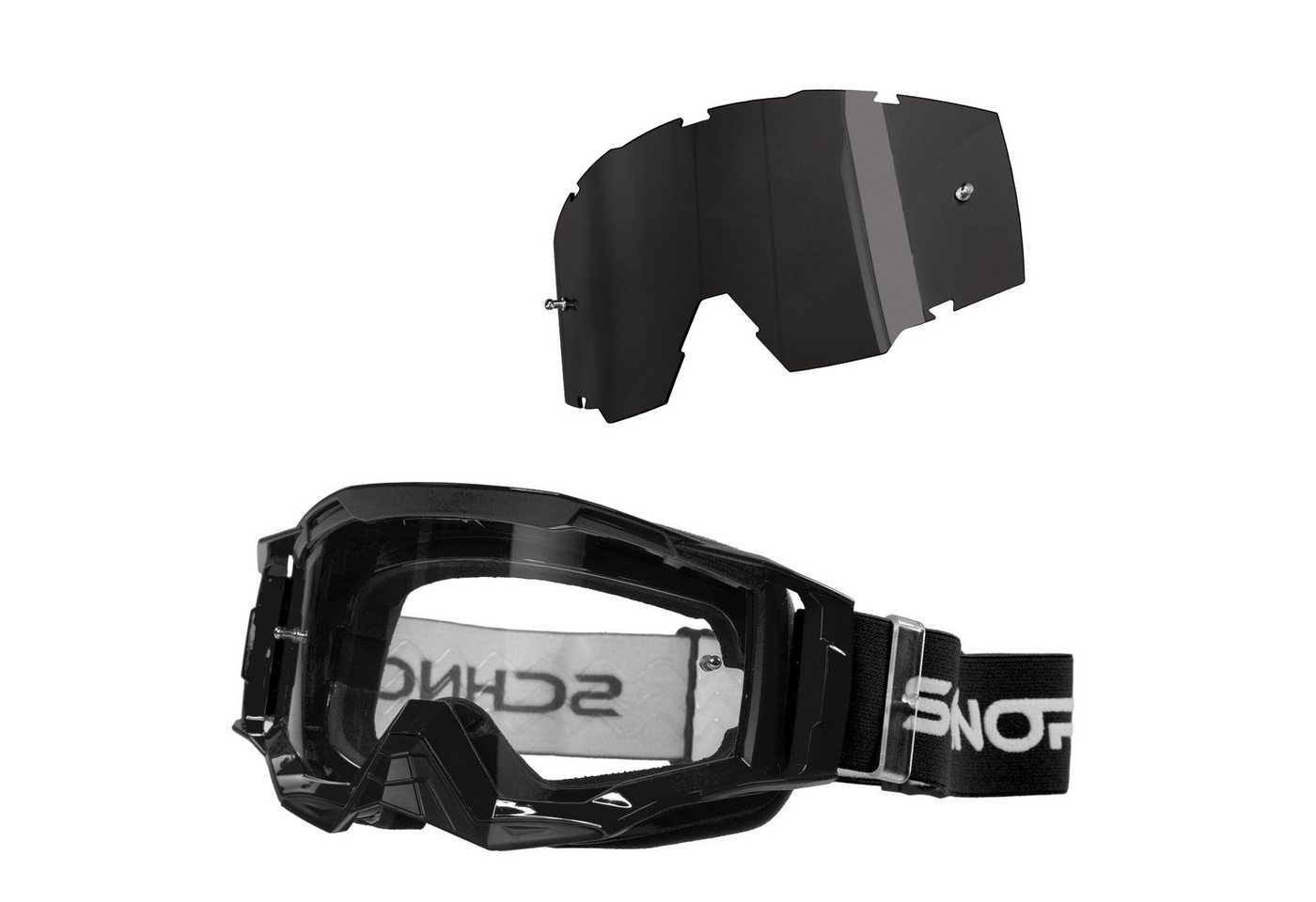 SCHNORR Sportbrille MX Neo Motocross Brille Anti-Fog & Tear-Off + Wechselglas getönt, (1-St), Tear-Off & Roll-Off kompatibel Bild 2